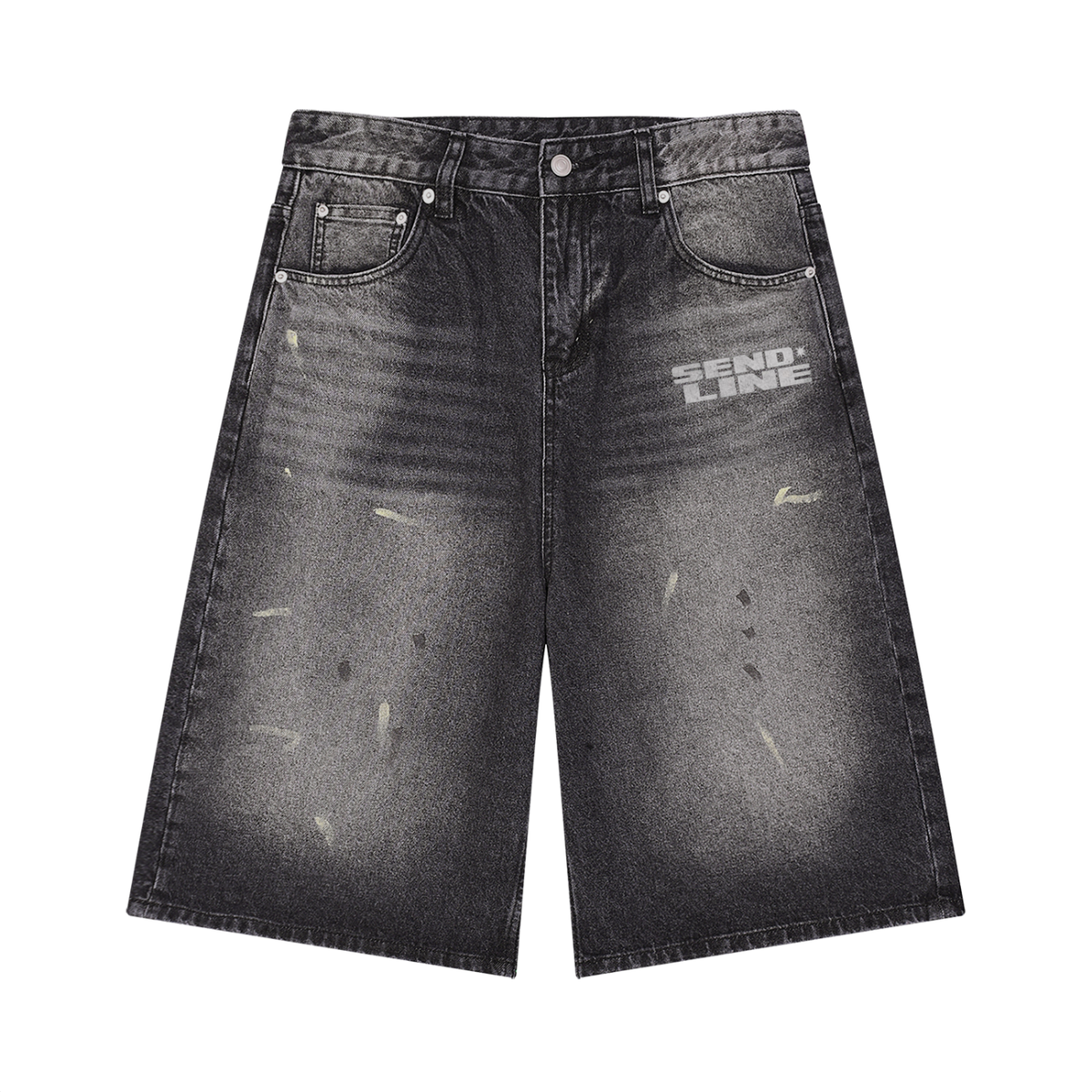Men’s Vintage Wash Wide Leg Denim Shorts